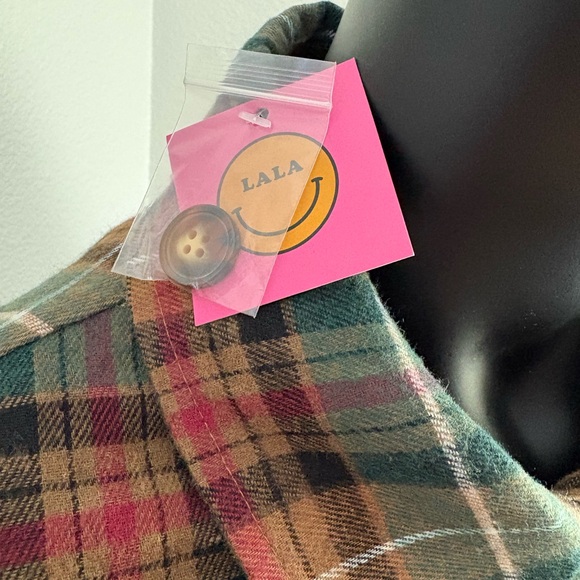 Dressed in LALA Plaid Long Sleeve Dress - Green and Red - Picture 3 of 6